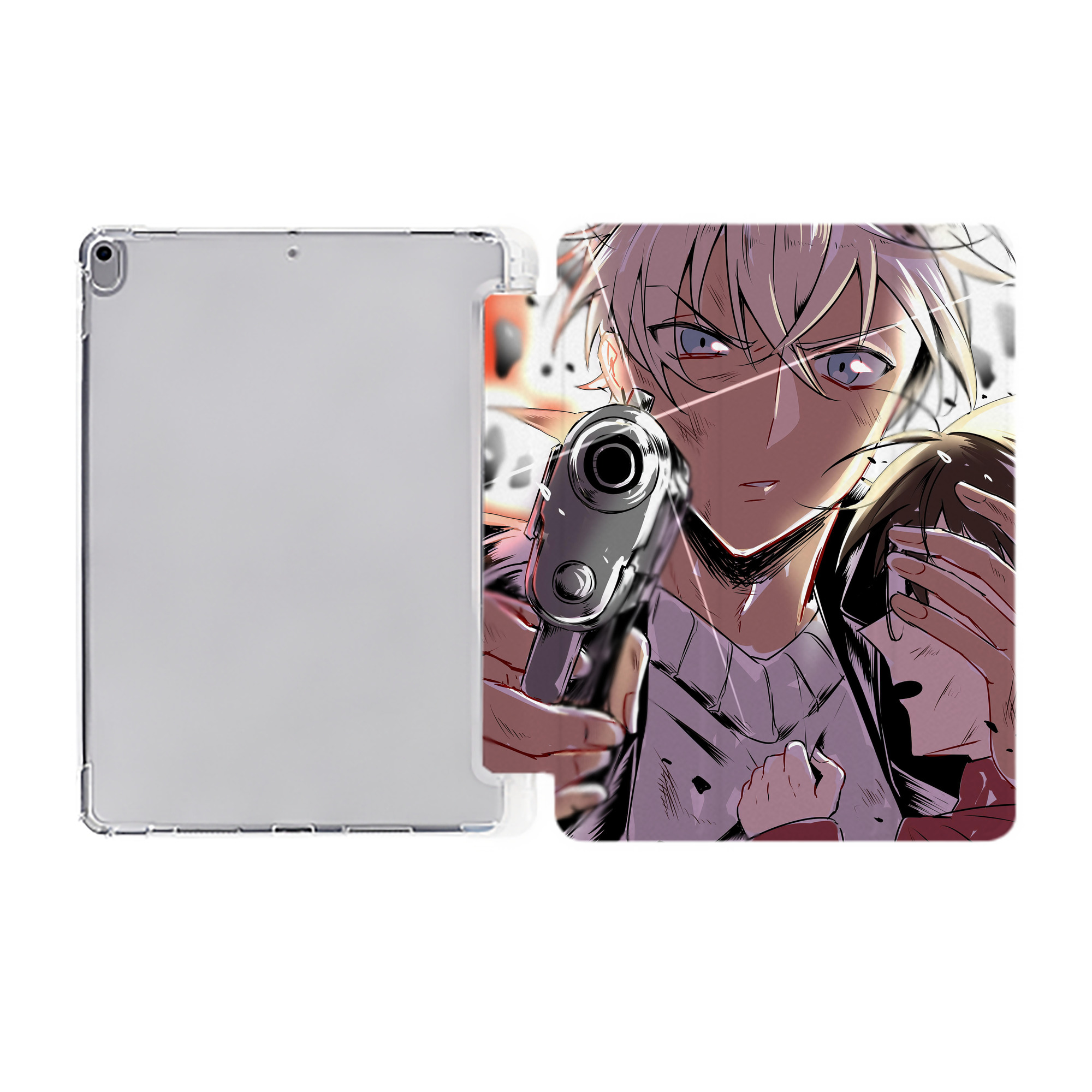 （画像用） 名探偵コナン Detective Conan IPad ケース ペン収納付き 三つ折りスタンド PUレザー×シリコン 対応機種9.5/10.5/10.9インチ